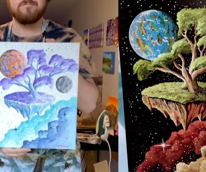Inverted painting artist