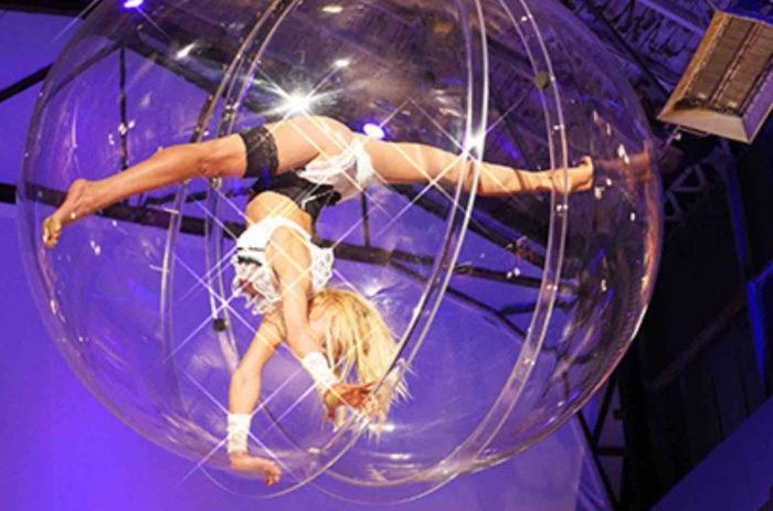 Acrobat in bubble