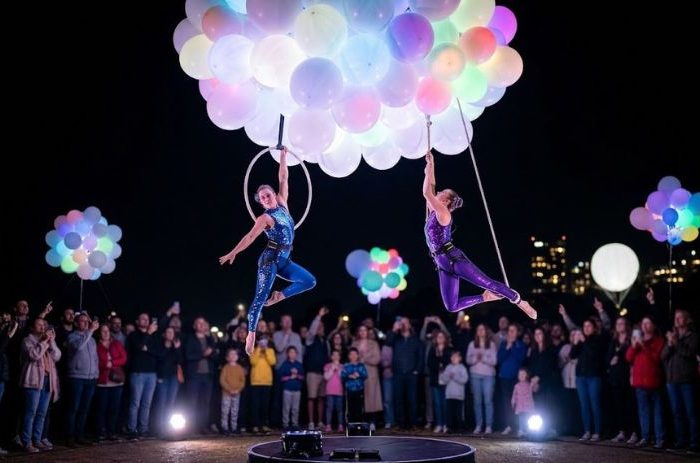 Helium balloon show