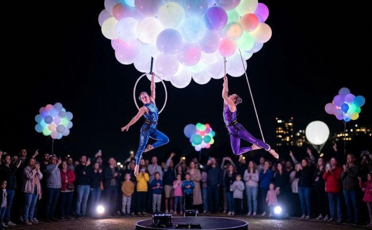 Helium balloon show