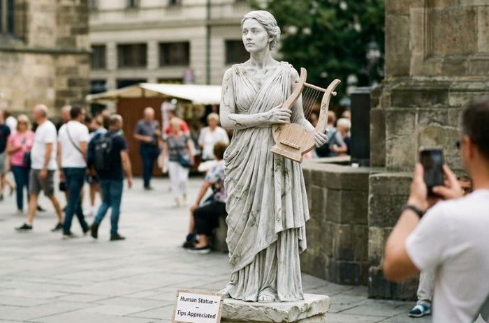 Human statues artist