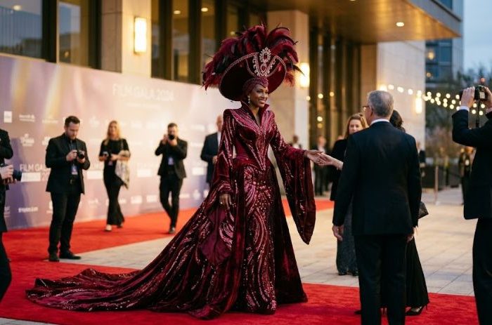 Tall red carpet artist