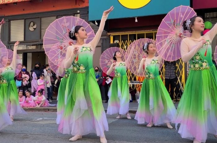 Chinese umbrella dance
